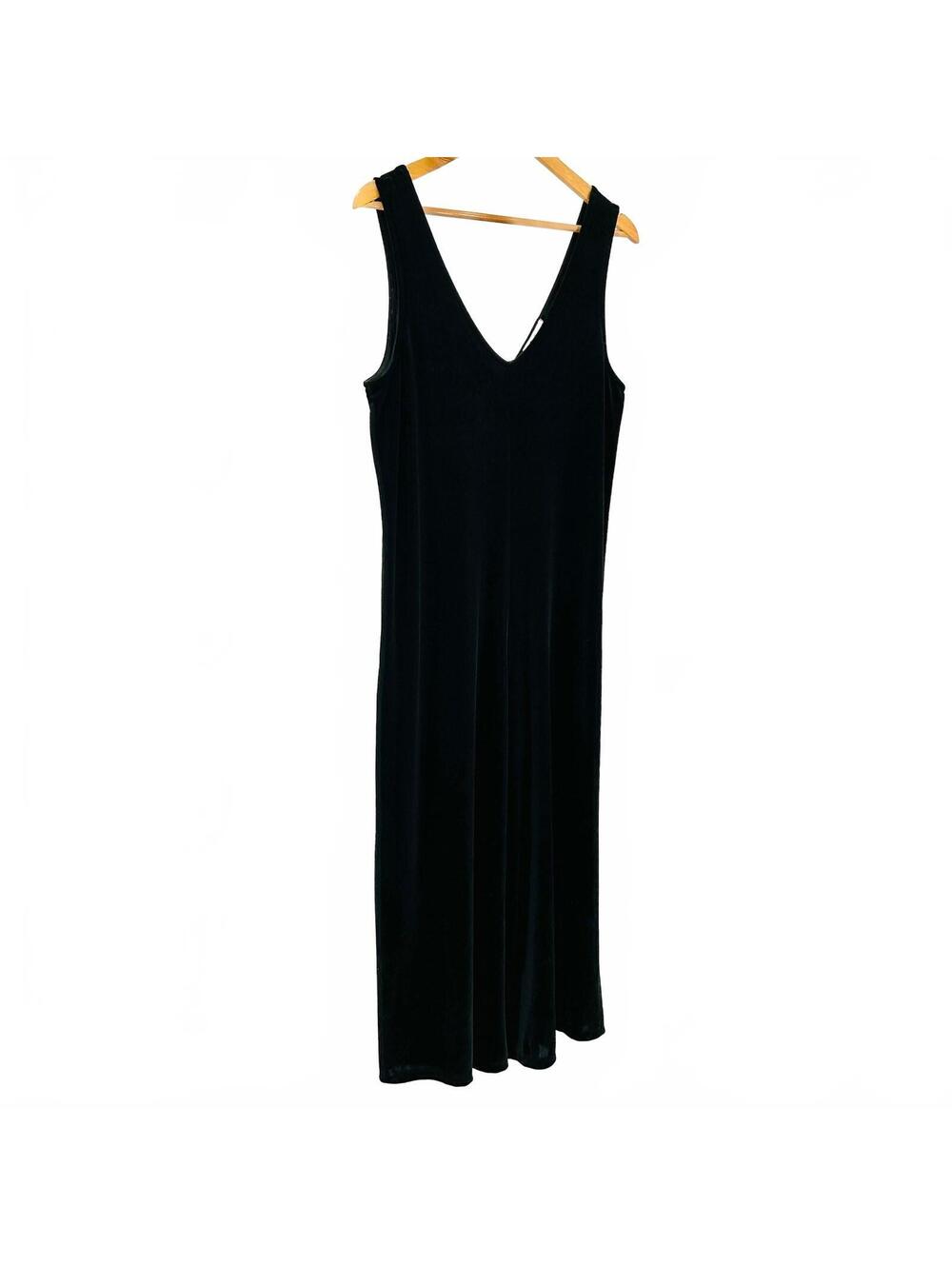 Vintage 90s Très Bien Black Velvet Wide Leg Jumpsuit